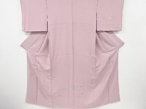 アンティーク　本貝紫　寿光織　雲取りに桔梗菖蒲模様刺繍着物